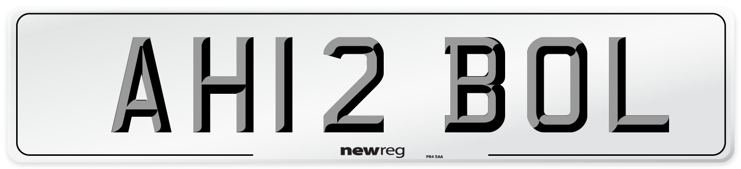 AH12 BOL Number Plate from New Reg